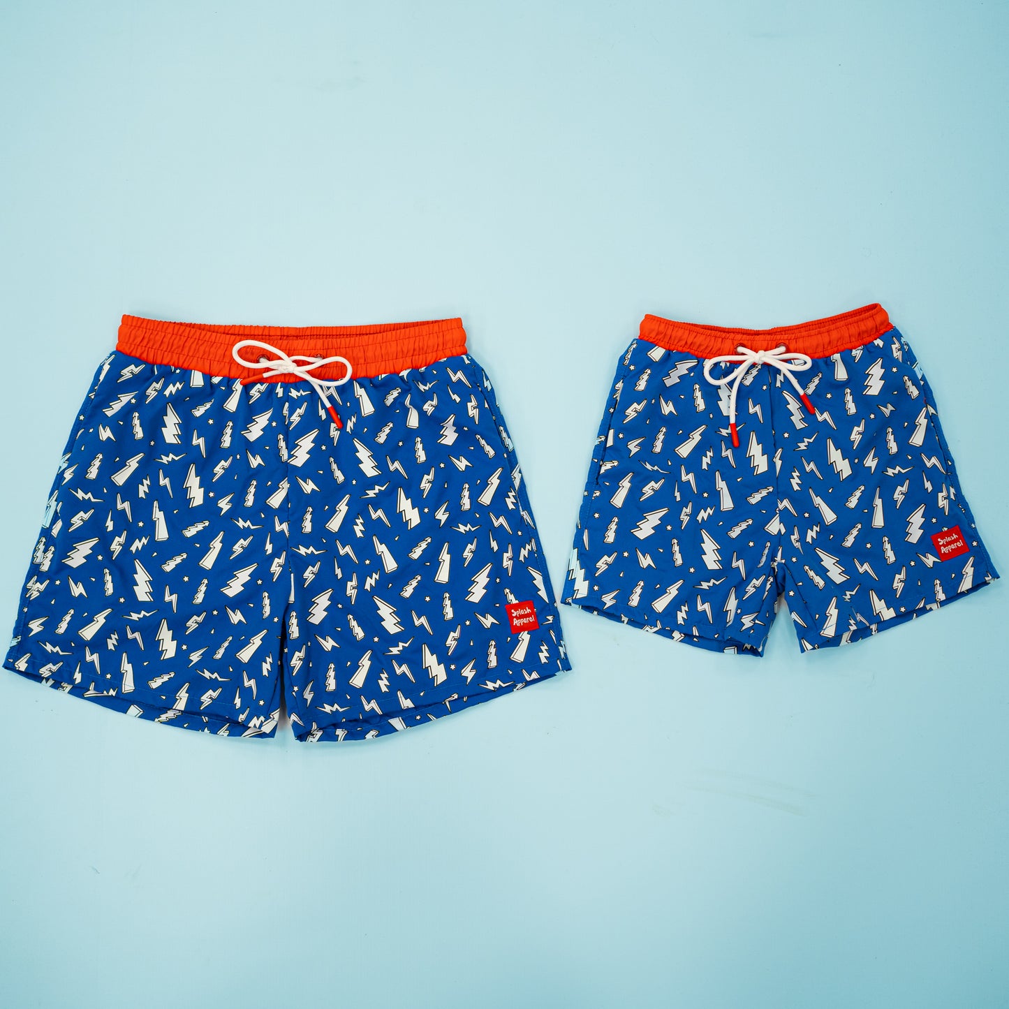 Matching Colour Changing Swim Shorts - Lightning Bolts