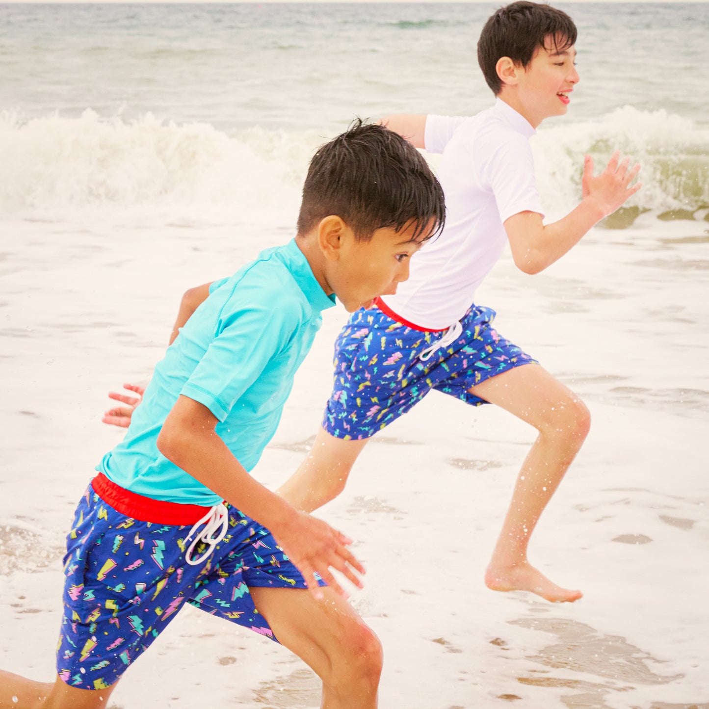 Matching Colour Changing Swim Shorts - Lightning Bolts