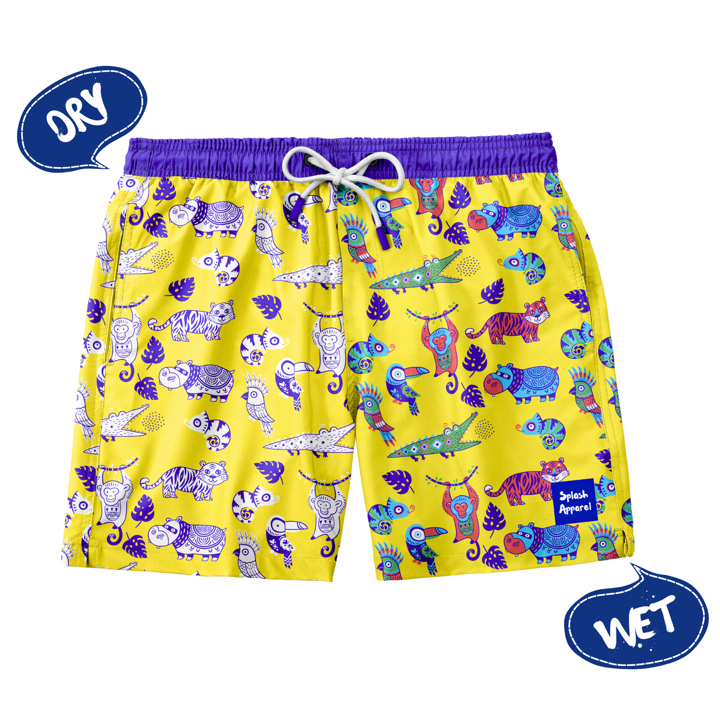 Kids Lightning Bolt Swim Shorts - Colour Changing