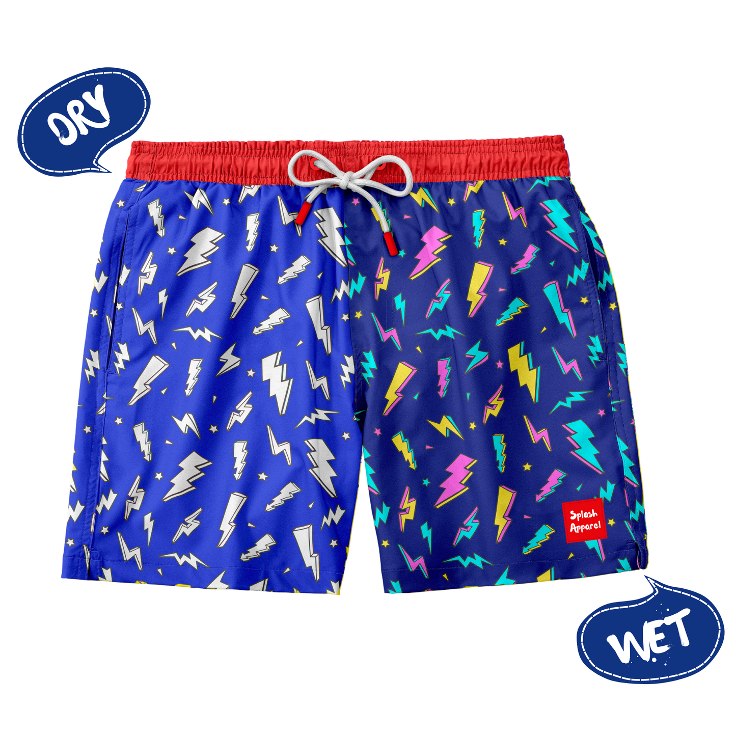 Kids Lightning Bolt Swim Shorts - Colour Changing