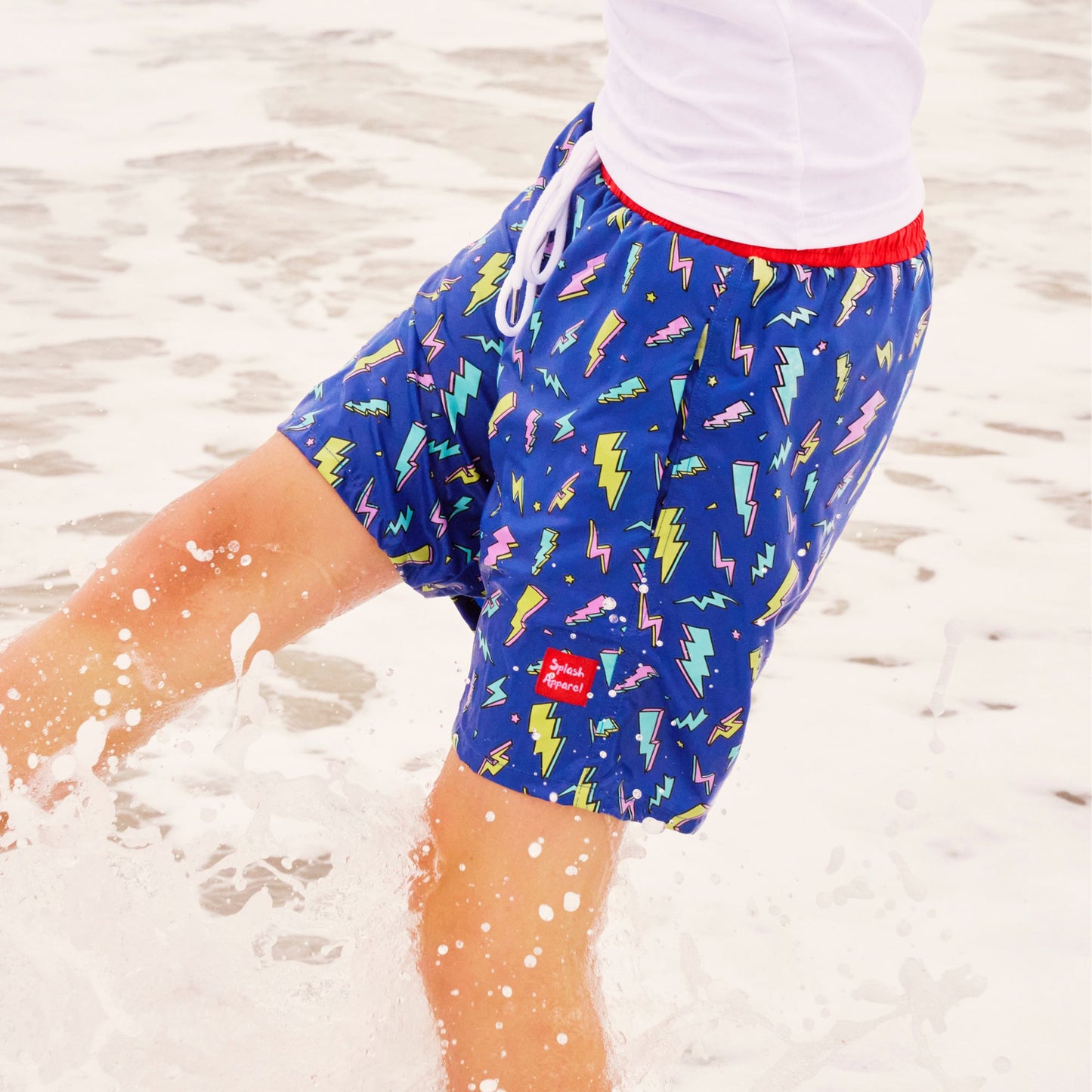 Kids Lightning Bolt Swim Shorts - Colour Changing